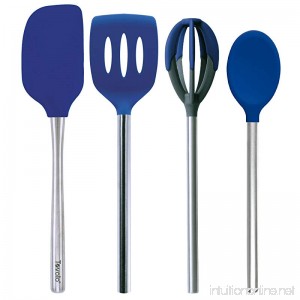Tovolo 4pc Stainless Steel & Silicone Kitchen Utensil Set - Stratus Blue - B0792N7DY6